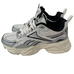 Reebok Charge Womens 7 Sneakers Retro Running Shoes Y2K Chunky Black Silver NEW